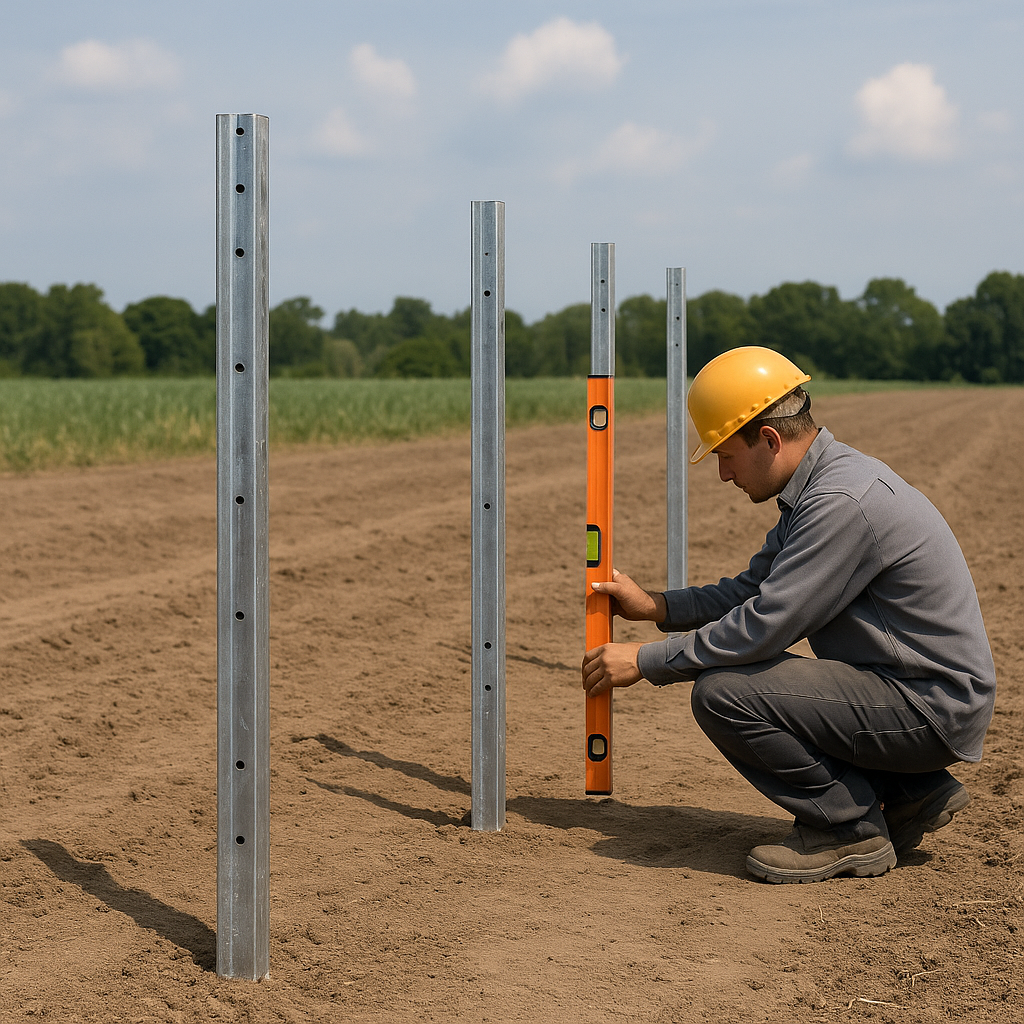 Instalación de postes de acero