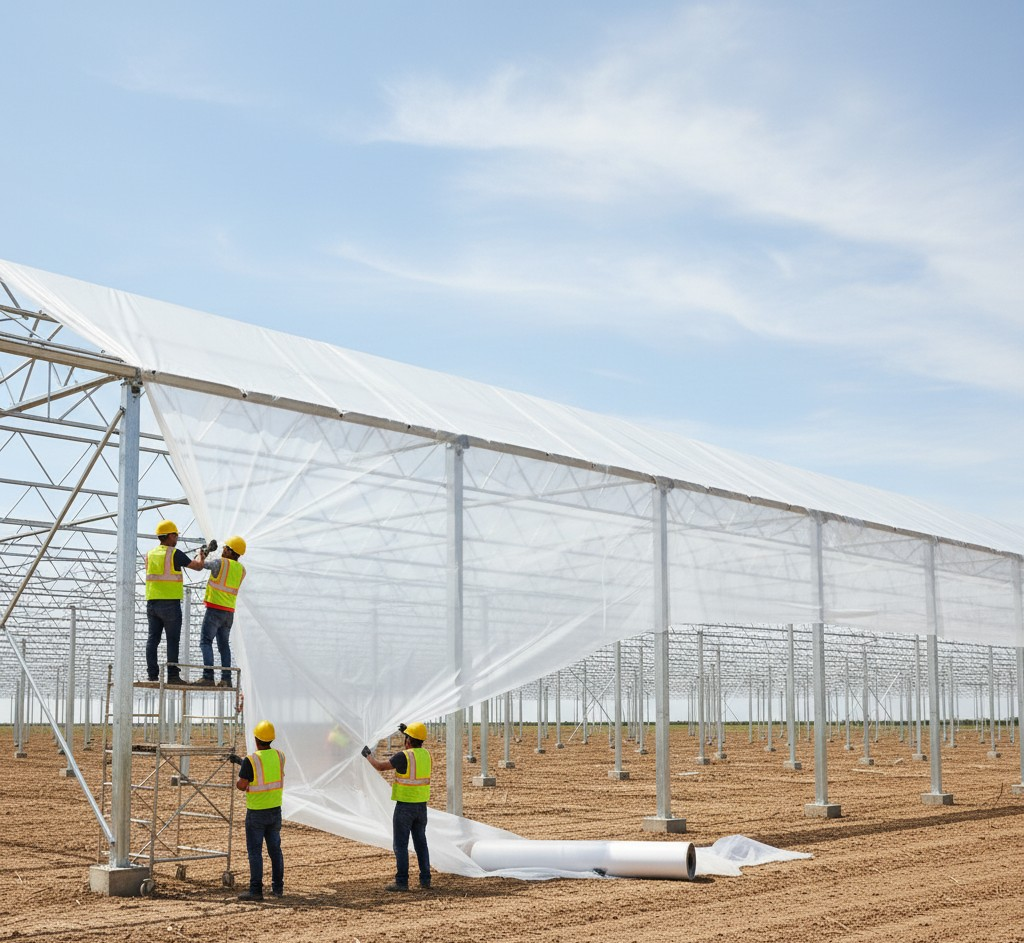 Colocación de cubiertas plásticas
